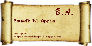 Baumöhl Appia névjegykártya